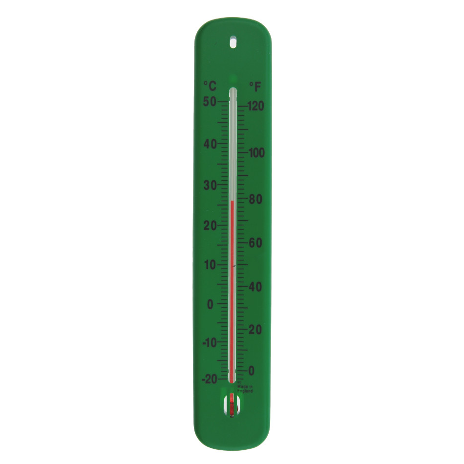 Green 215mm Plastic Wall Thermometer Thermometer World