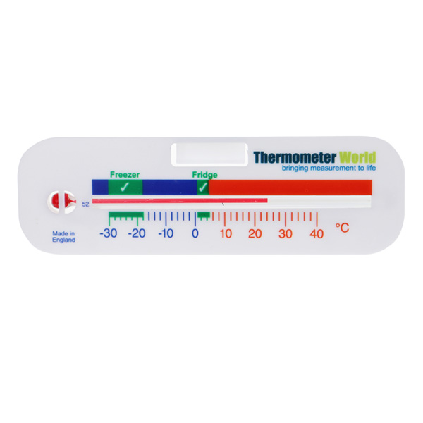 Horizontal Fridge Freezer Thermometer by Thermometer World UK Fridge Thermometers Next Day Delivery
