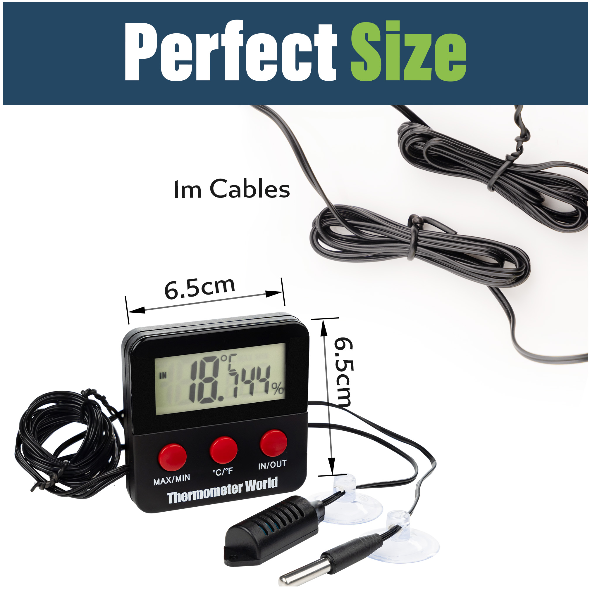Digital Reptile Thermometer Hygrometer for Reptile Tank - Image 2