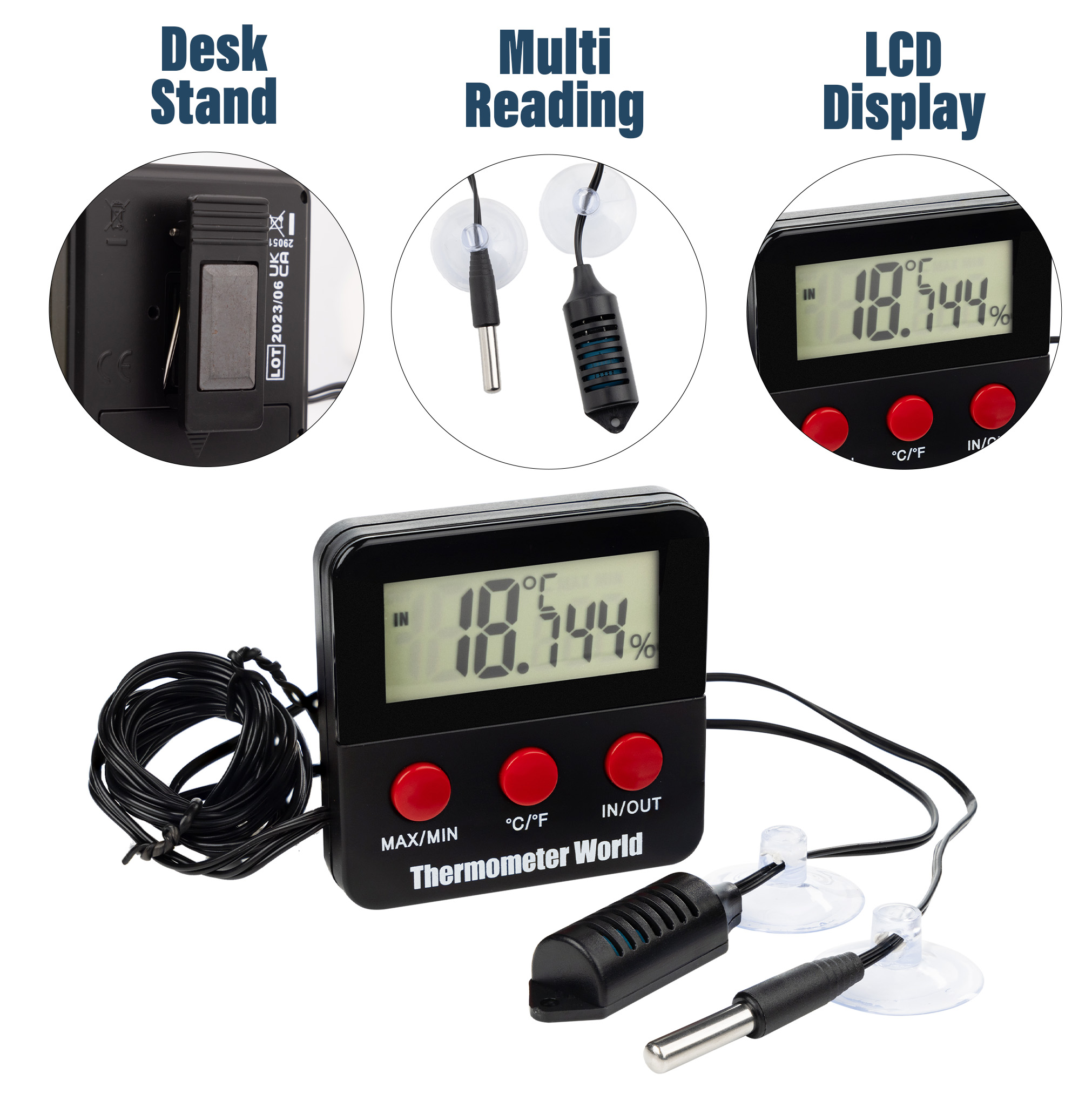 Digital Reptile Thermometer Hygrometer for Reptile Tank - Image 4