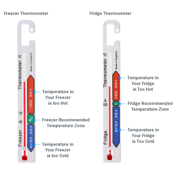 Twin Vertical Fridge AND Freezer Thermometer - Thermometer World