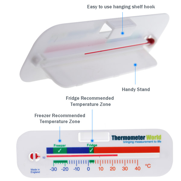 Horizontal Fridge Freezer Thermometer Details