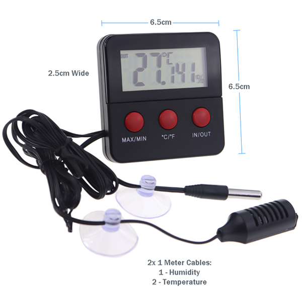 Digital Thermometer Hygrometer with Remote Probes