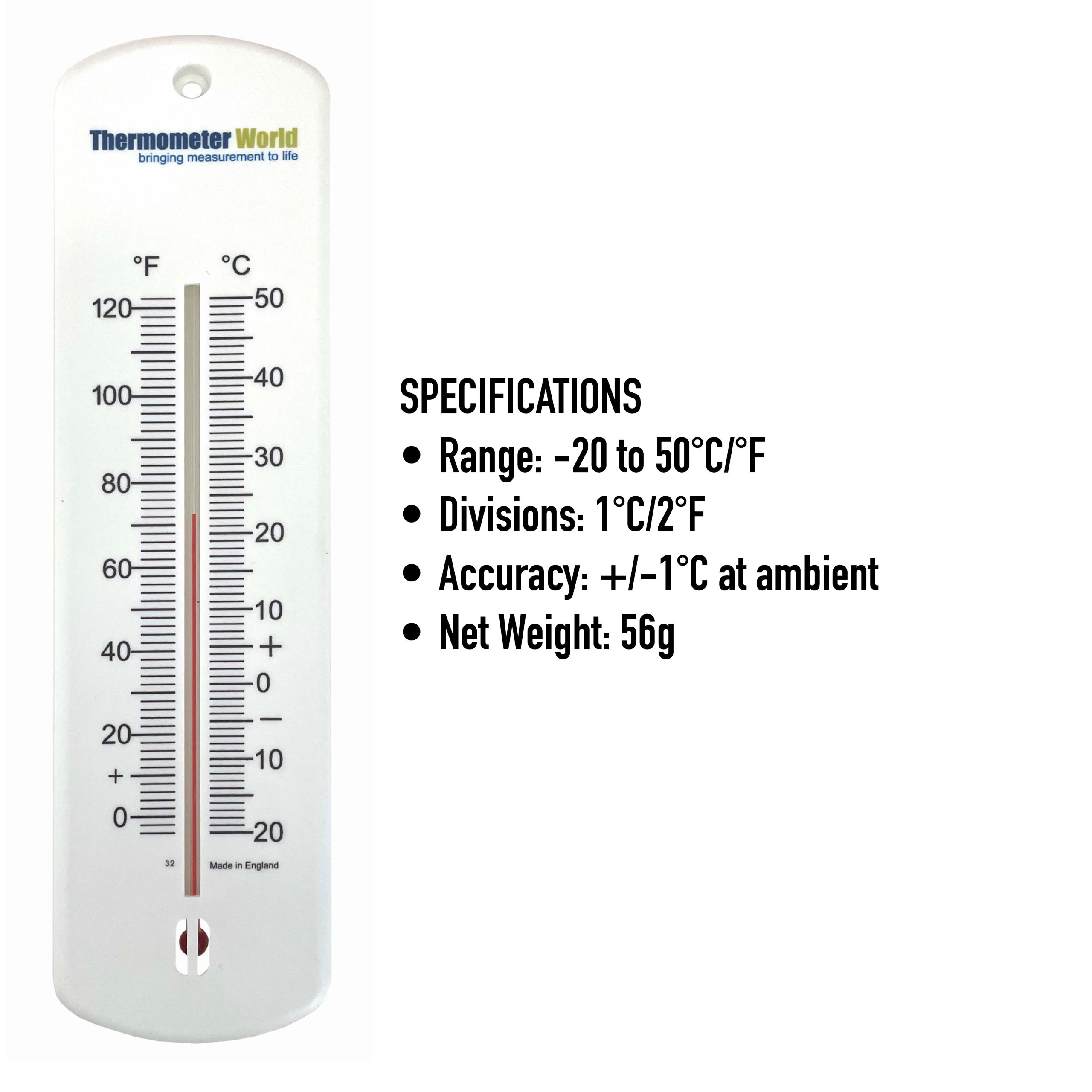 240mm Wall Thermometer for the home, office, garden or greenhouse