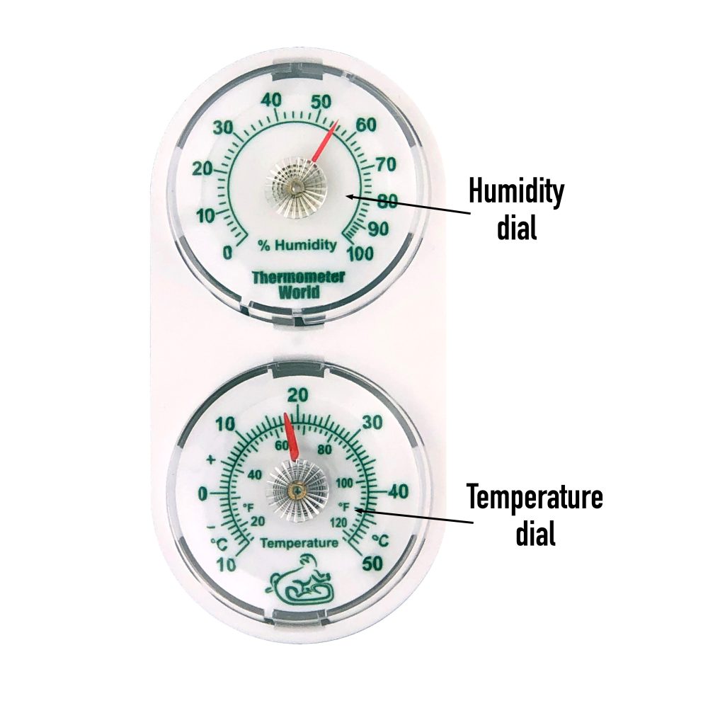 Reptile Tank Thermometer and Humidity Meter - Twin