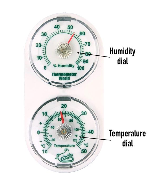 Reptile Tank Thermometer and Humidity Meter - Twin