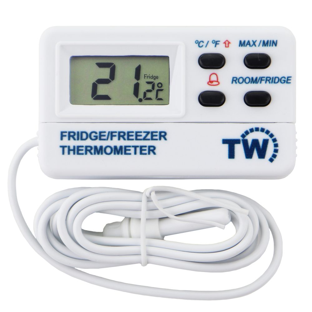 Digital Fridge Freezer Thermometer With External Probe Cable