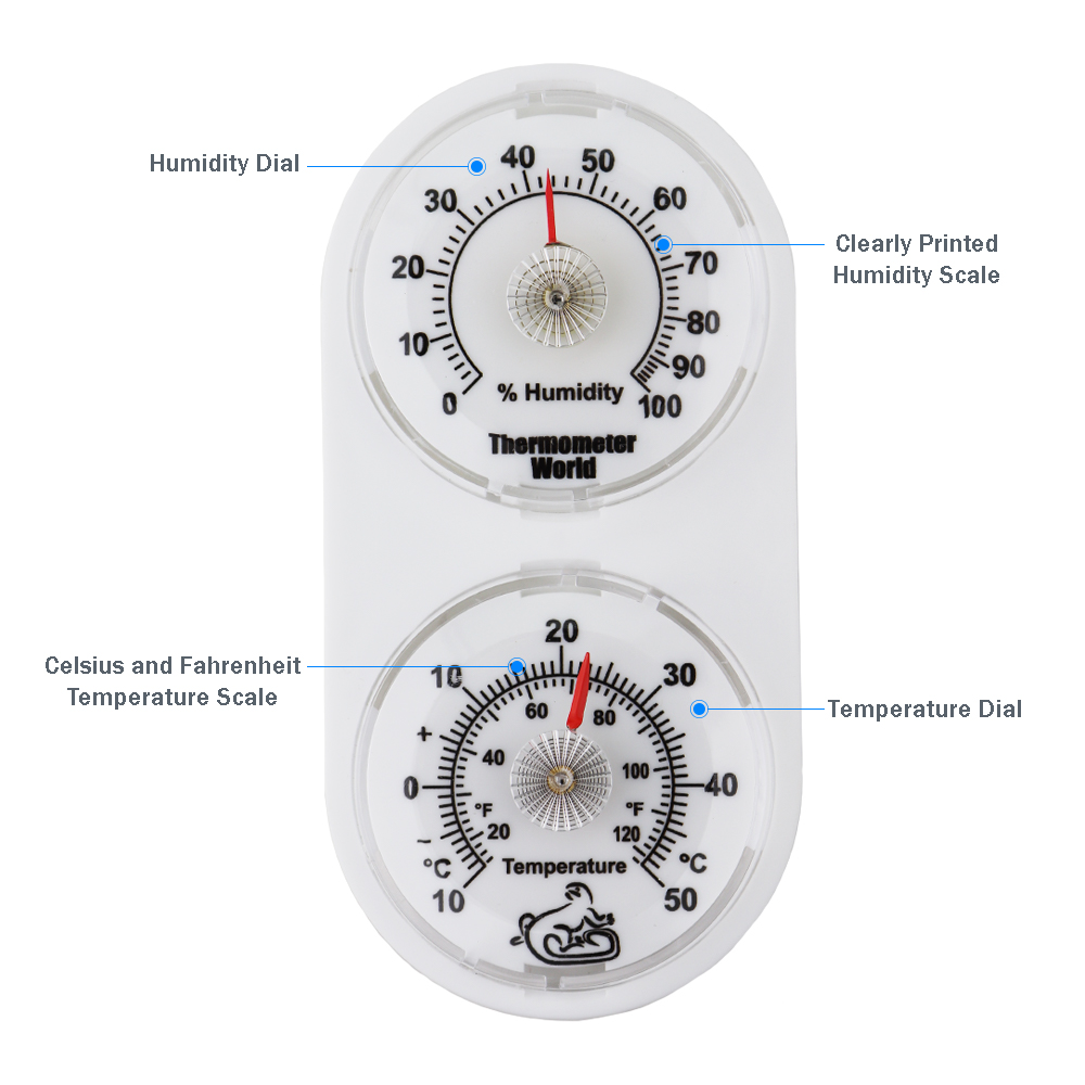 Twin Reptile Tank Thermometer Hygrometer Thermometer World