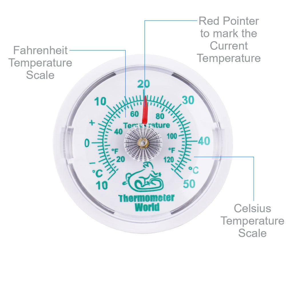 Reptile Tank Thermometer Dial Features