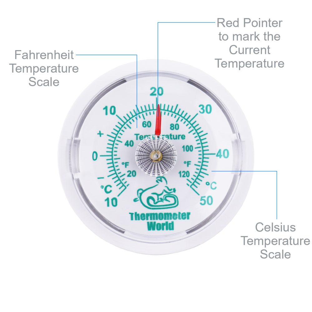 Reptile Tank Thermometer Dial Features