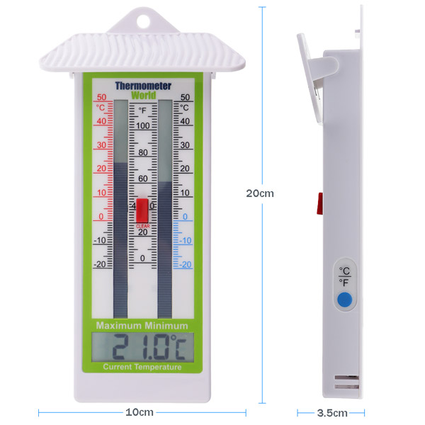 Digital Max Min Greenhouse Thermometer Dimensions