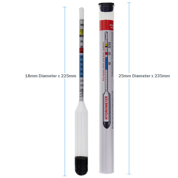 Home Brewing Hydrometer Dimensions