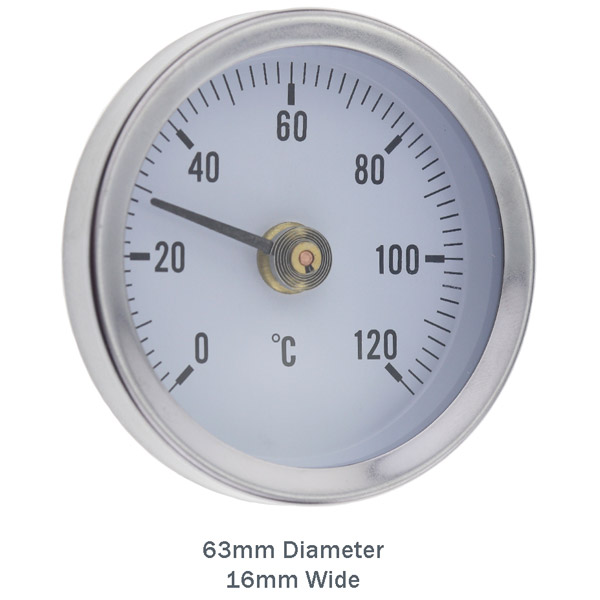 Clip on Pipe Thermometer Dimensions