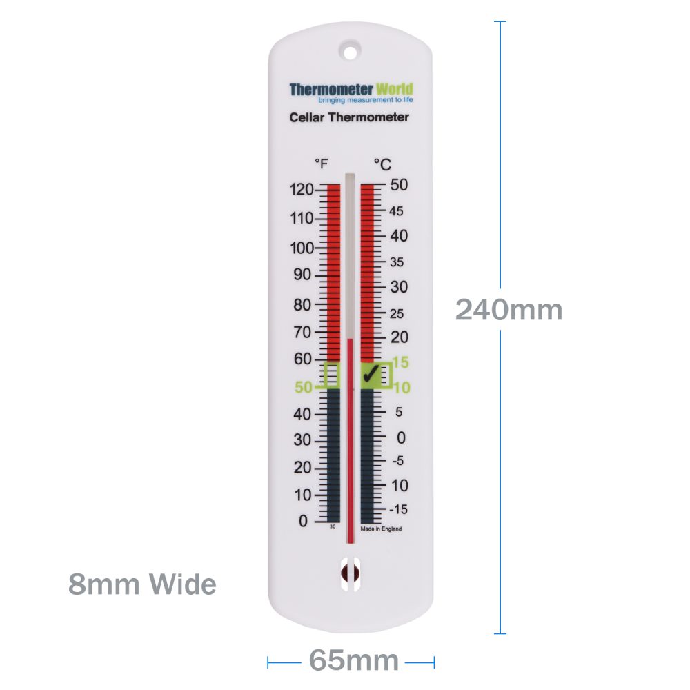 Cellar Thermometer Dimensions