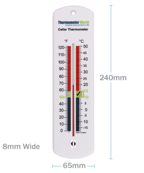 Cellar Thermometer Dimensions