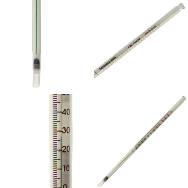 Coated Glass Laboratory Thermometer Views