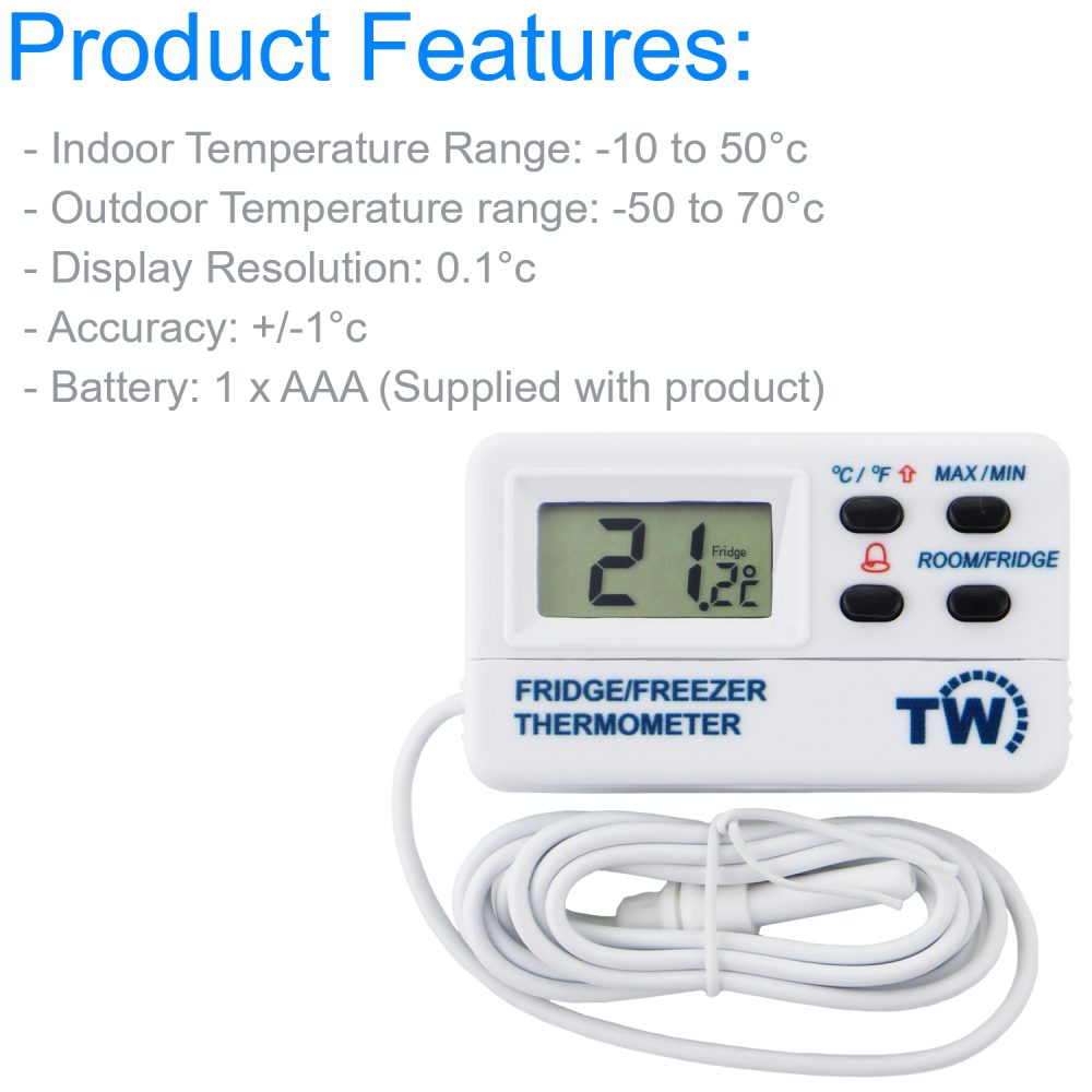 Digital Fridge Freezer Thermometer Features