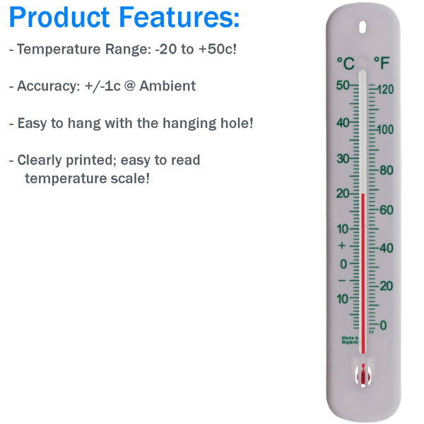 Large Outdoor Thermometer Features