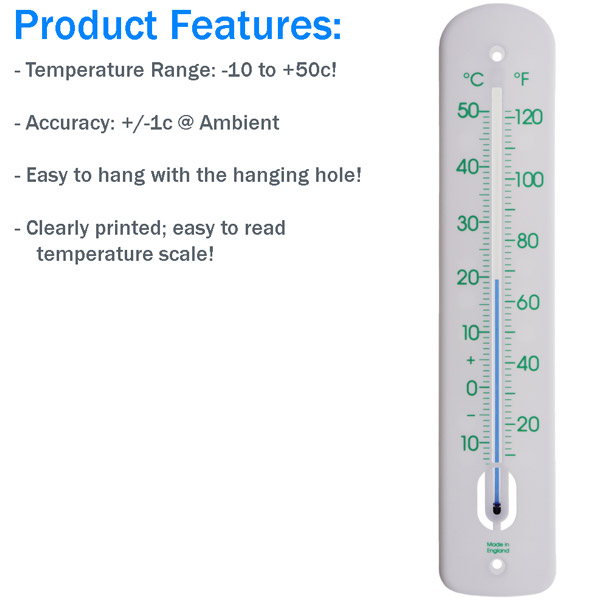 Large Outdoor Thermometer Features