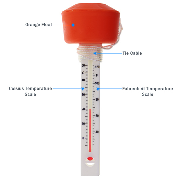 SDJMa Floating Pool Thermometer, Large Size Easy Read for Water Temperature  with String for Outdoor and Indoor Swimming Pools and Spas (Yellow Fish)