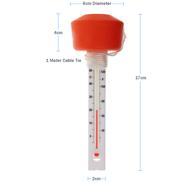 Floating pool and Water Thermometer Dimensions