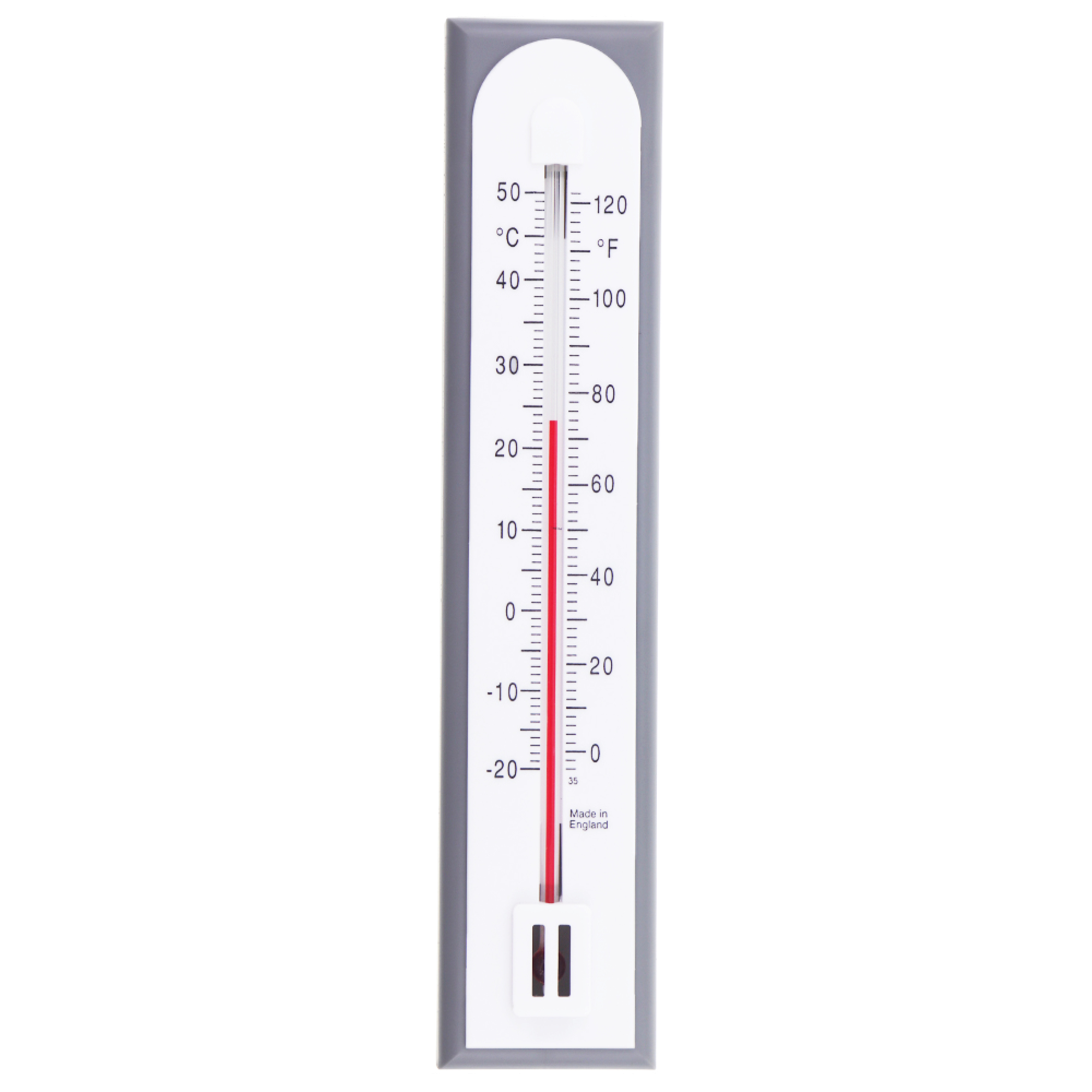 Grey 2-Piece Plastic Wall Thermometer - Thermometer World