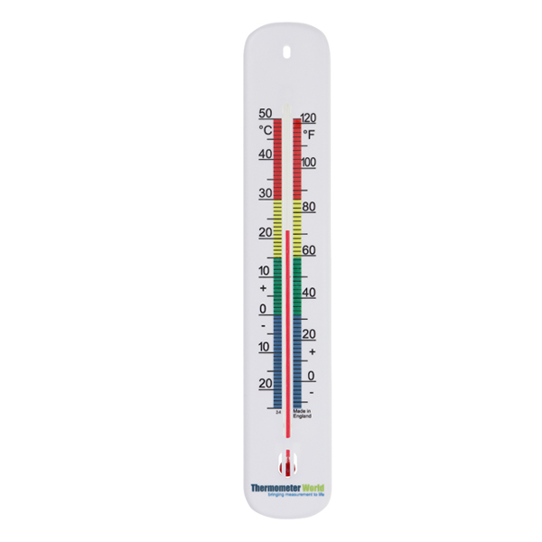 215mm Room Temperature Thermometer Indoor Colour Coded - TW