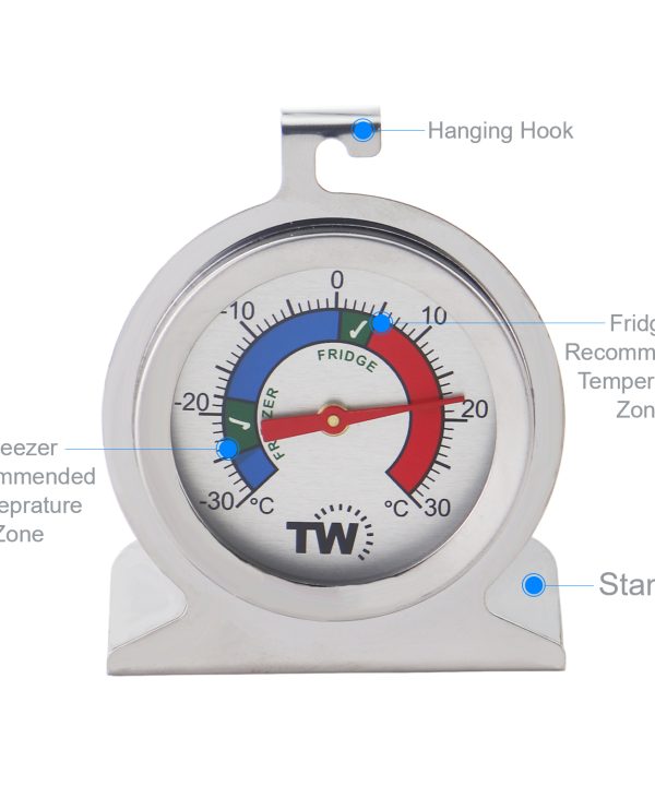 Dial Stainless Steel Fridge Freezer Thermometer Details