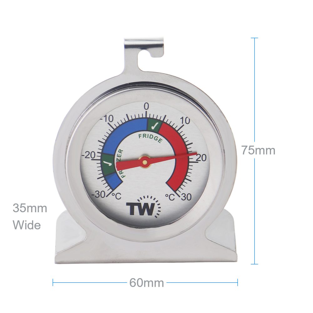 Dial Stainless Steel Fridge Freezer Thermometer Dimensions
