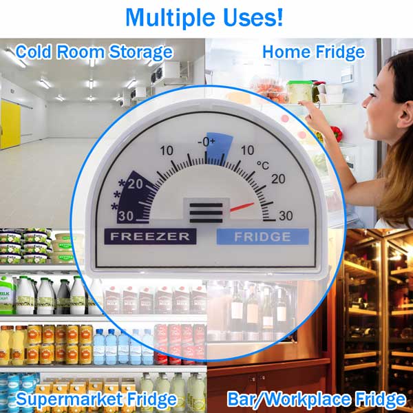 Fridge Freezer Thermometer Crescent Dial Multiple Uses