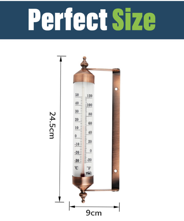 Bronze Effect Decorative Outdoor Garden Patio Thermometer - Image 3