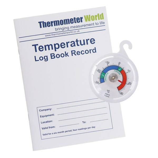 Temperature Log Book With Hanging Dial Fridge Freezer Thermometer by Thermometer World