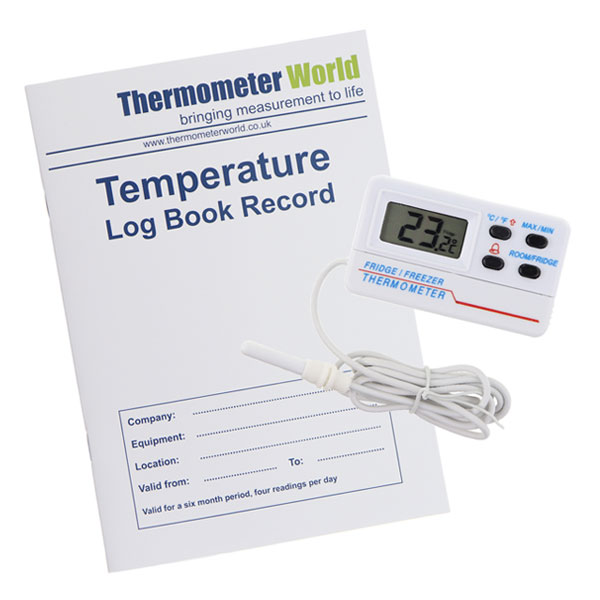 Temperature Log Book With Digital Max Min Fridge Freezer Thermometer