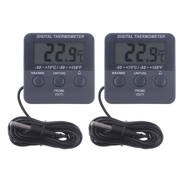 Digital Max Min Fridge Freezer Thermometer Pack of 2 - Magnetic