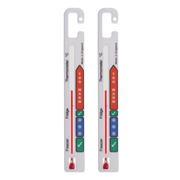 Pack of 2 Vertical Fridge Freezer Thermometers by Thermometer World