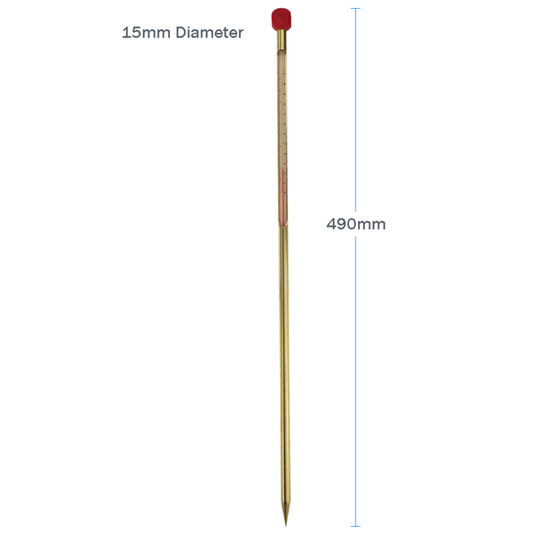 Brass Compost Thermometer 495mm Dimensions