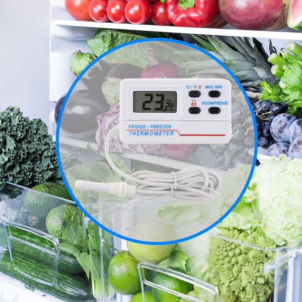 IN-198 TEMPERATURE LOG BOOK WITH TWO CRESCENT DIAL FRIDGE FREEZER THERMOMETERS 