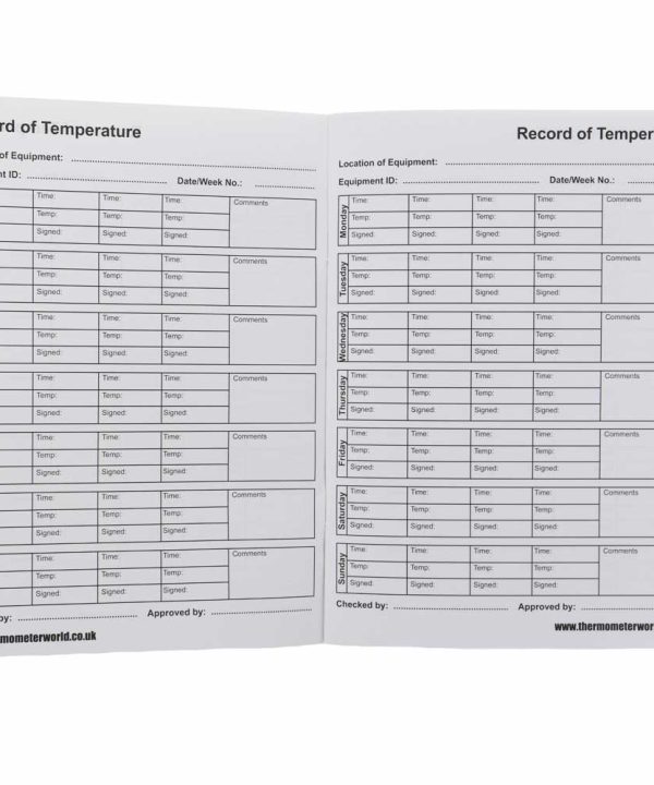 Temperature Log Book