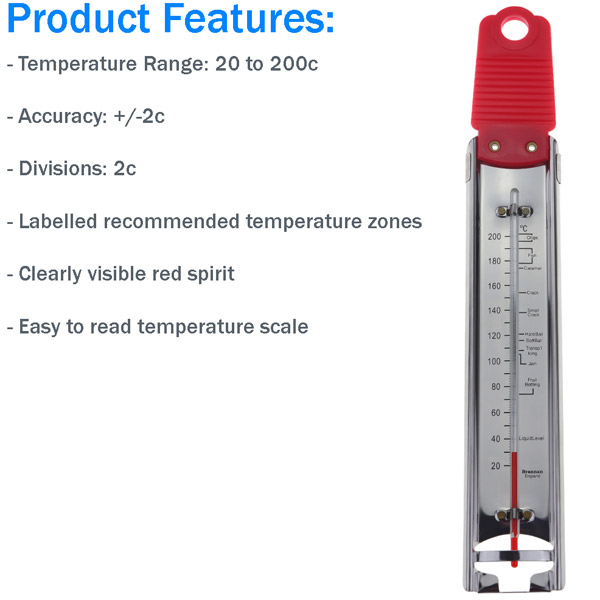Sugar and Jam Thermometer Features