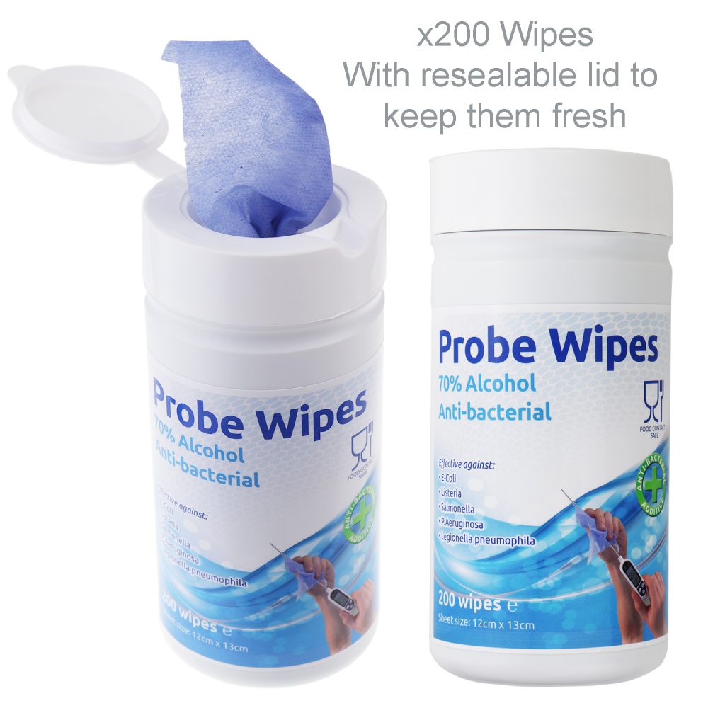 Food Safe Probe Wipes - Resealable Lid