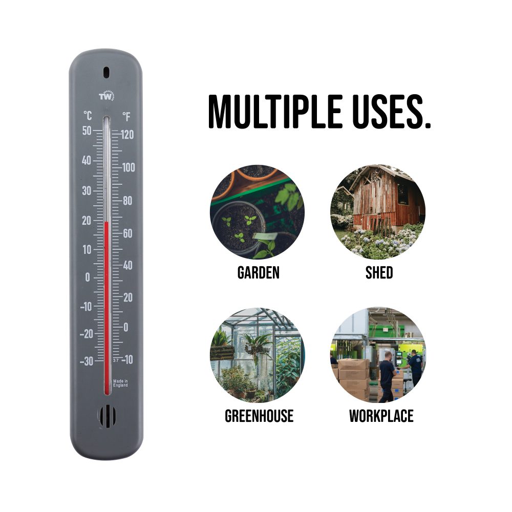 Grey Outdoor Thermometer - Multiple Uses