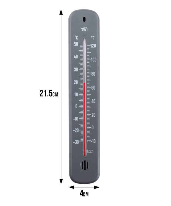 Grey Outdoor Thermometer - Dimensions