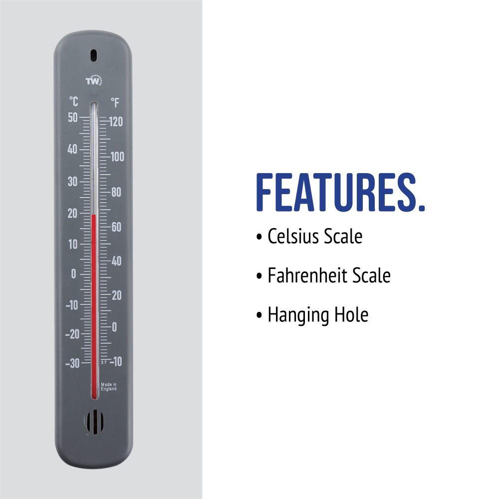 Grey Outdoor Thermometer - Features