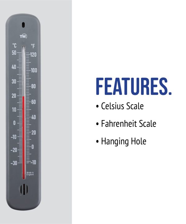 Grey Outdoor Thermometer - Features
