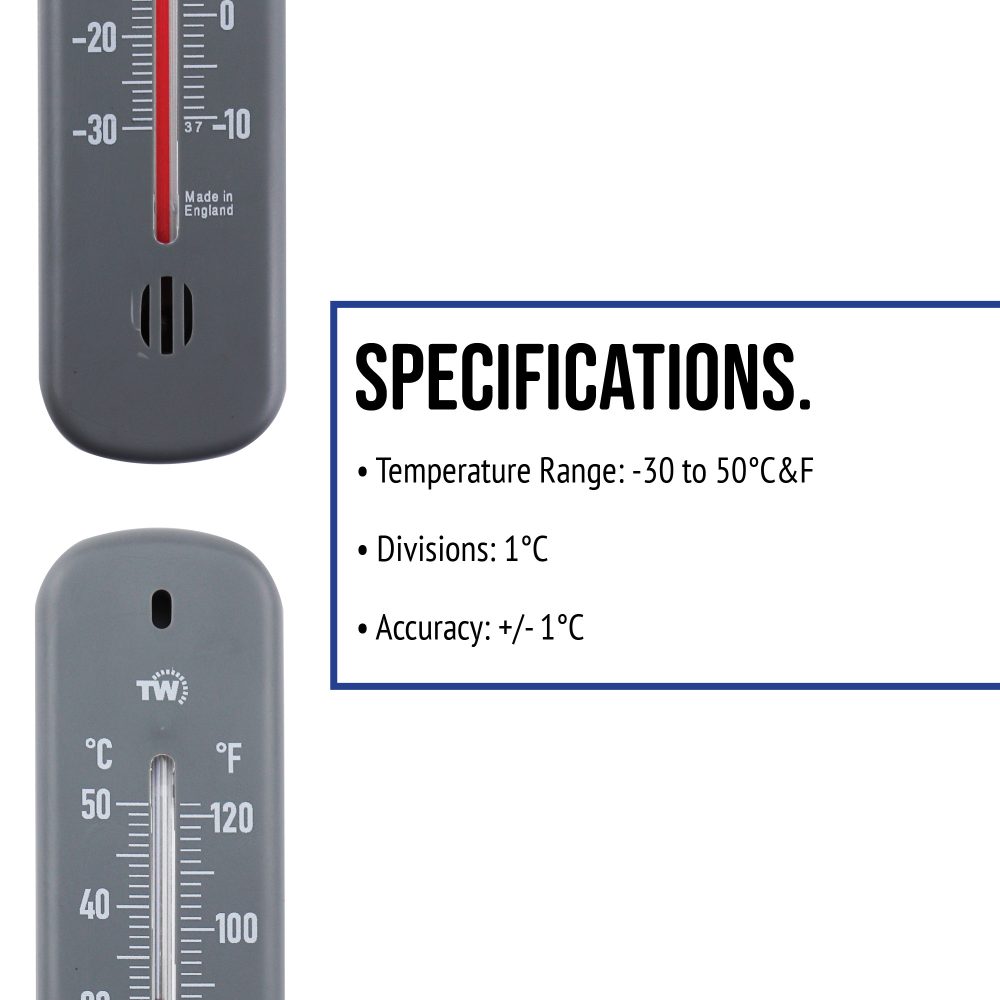 Grey Outdoor Thermometer - Specification