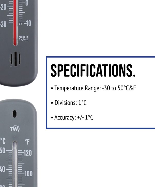 Grey Outdoor Thermometer - Specification