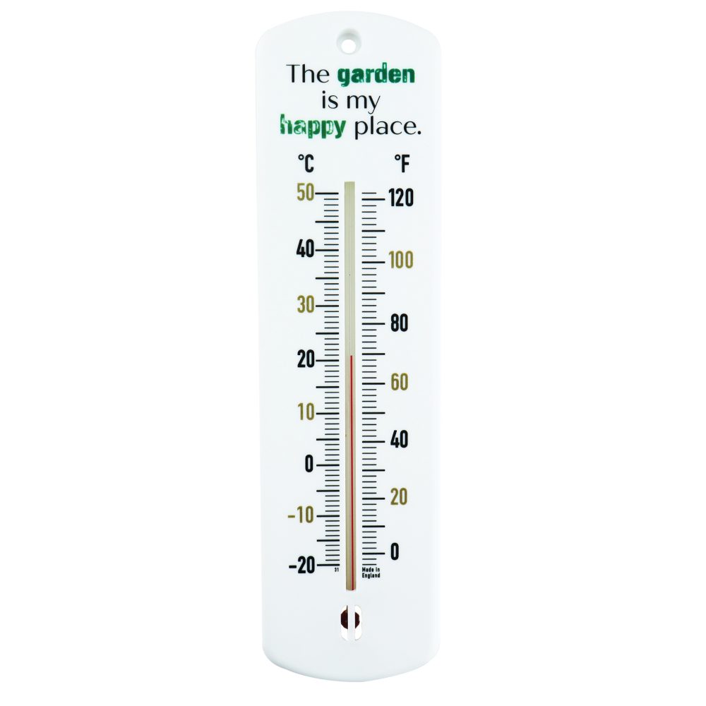 Outdoor Garden Thermometer Gift - Happy Place