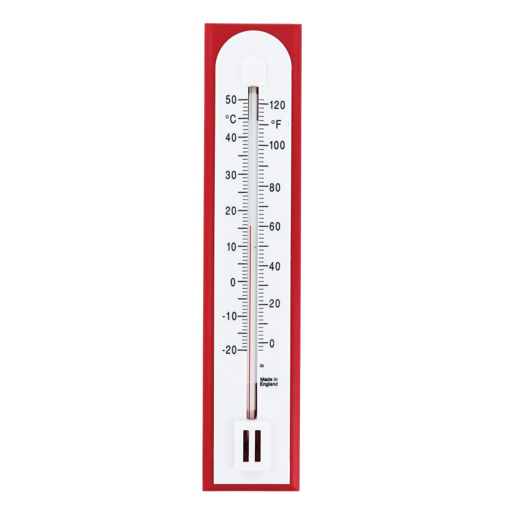 Two Piece Room Temperature Thermometer - Red