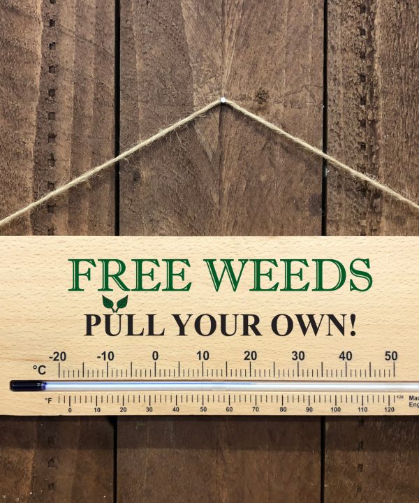 Garden Thermometer Sign - Free Weeds