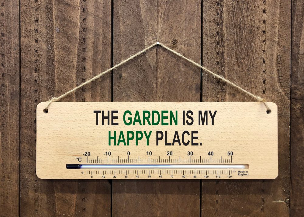 Garden Thermometer Sign - Happy Place